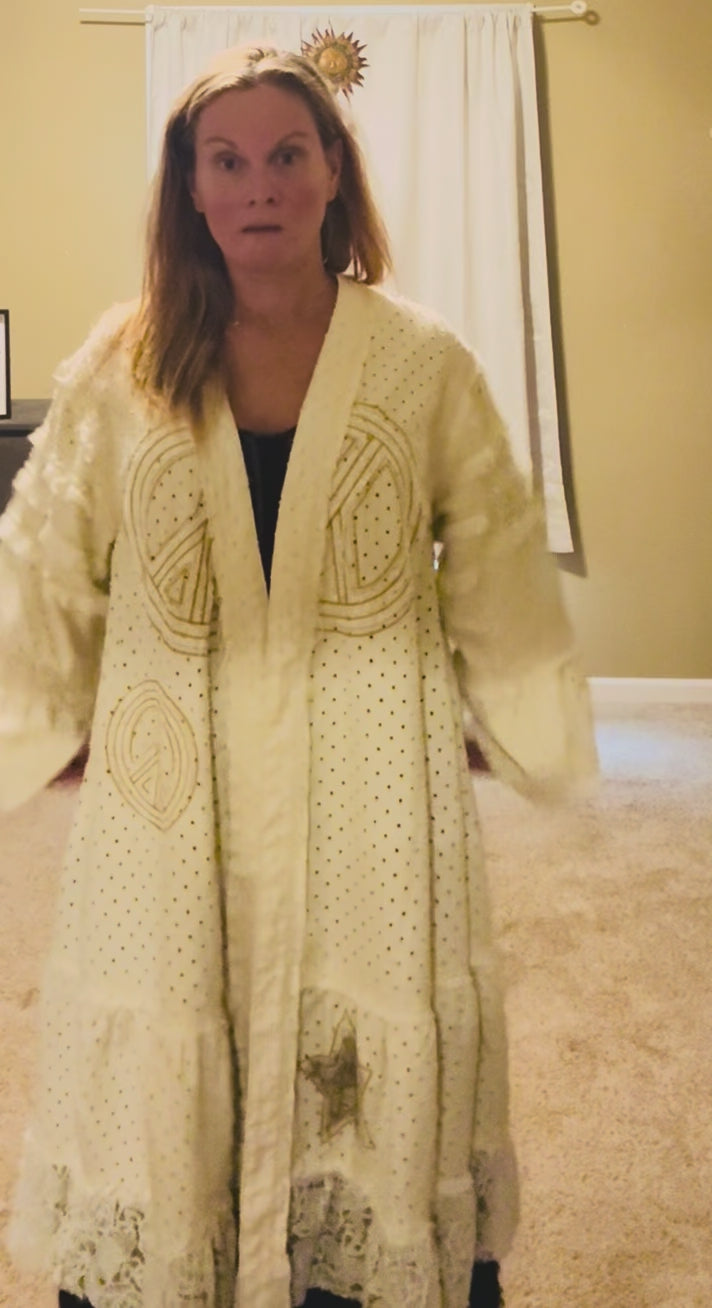 For video peaceful patch cardigan