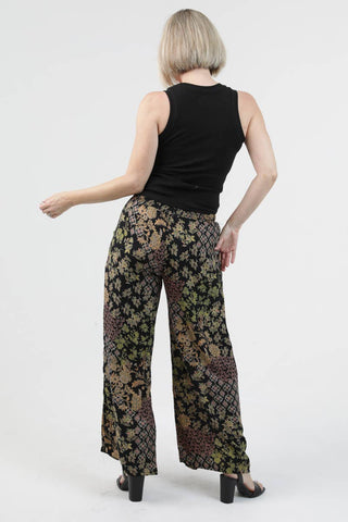 Printed Wide Leg Tie Waist Pants - Beach Gypsy