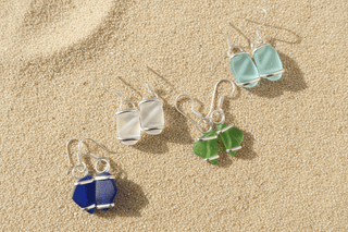 Sea Glass Dangle Earrings - Beach Gypsy