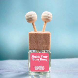 Shake Your Bum Bum | Car Diffuser bottle displayed upright, showing its label and cap design