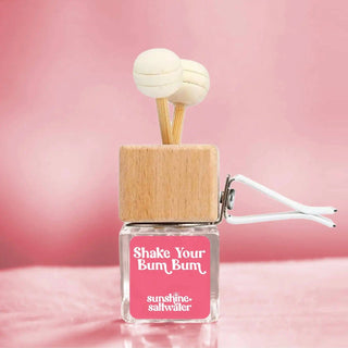 Shake Your Bum Bum | Car Diffuser bottle displayed upright, showing its label and cap design