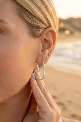 Silver Heart Hoop Earrings - Beach Gypsy