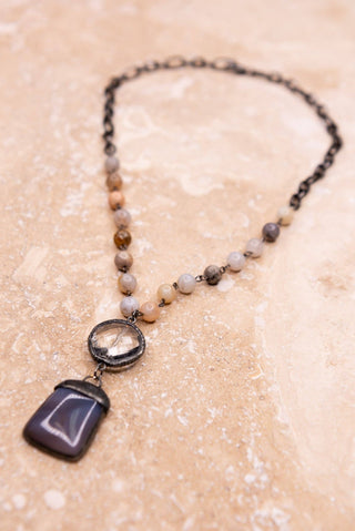 Sophie Necklace in Bamboo Agate - Beach Gypsy