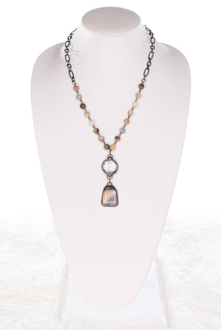 Sophie Necklace in Bamboo Agate - Beach Gypsy