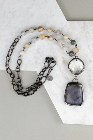 Sophie Necklace in Bamboo Agate - Beach Gypsy
