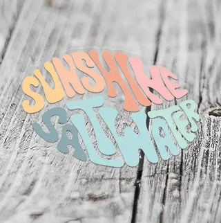 Sunshine & Saltwater Circle Clear Sticker - Beach Gypsy