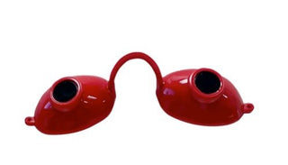 Super Sunnies Redlight Goggles shown front-facing to display the frame shape and lens tint