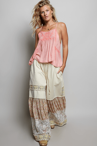 Tiered Texture Wide-Leg Pants - Beach Gypsy