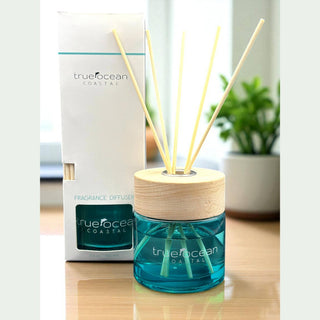 True Ocean Reed Diffuser bottle displayed upright, showing its label and cap design