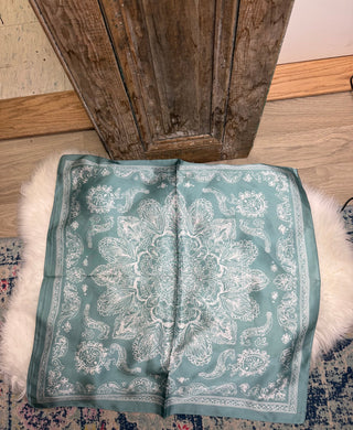 Turquoise Square Paisley Mandala Scarf - Beach Gypsy