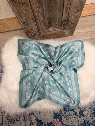 Turquoise Square Paisley Mandala Scarf - Beach Gypsy