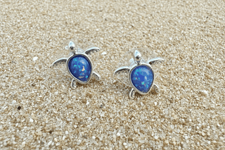 Turtle Glitter Stud Earrings - Beach Gypsy