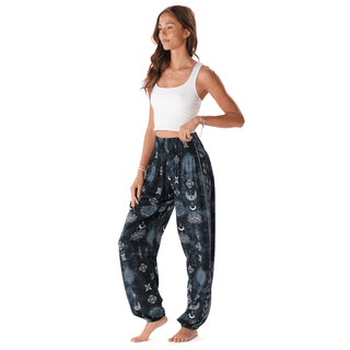 Twilight Harem Pants shown flat, highlighting the relaxed fit