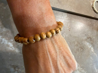 Wooden Bead Elastic Bracelet - Beach Gypsy