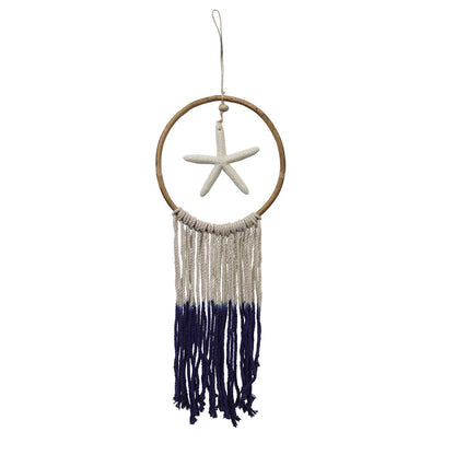 Navy and white starfish dream catcher 