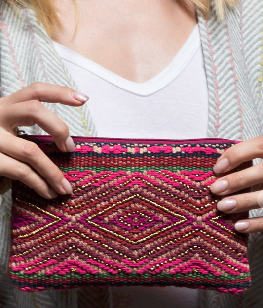 Handmade Patterned Wristlet Clutch