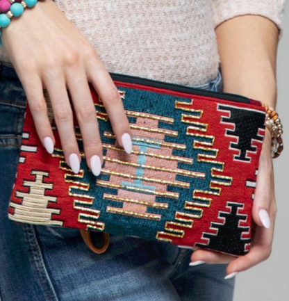 Handmade Patterned Wristlet Clutch