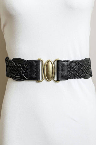 Oval Buckle Braided Elastic Belt - Beach Gypsy